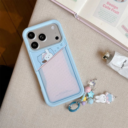 Fashion Cute Miffy Rabbit Kawaii Phone Case for iPhone 16 Pro Max 15 16 17 15 Pro 17 Pro Cover With Card Holder Charm Cases Capa