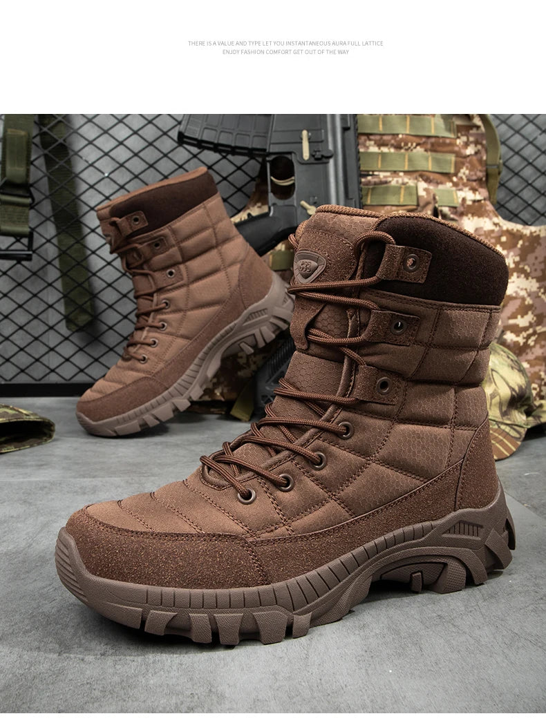 Men's Tactical Boots Ankle Outdoor Hiking Desert Boots Sports Climbing Shoes Military Work Waterproof Work Safety Hunting Shoes