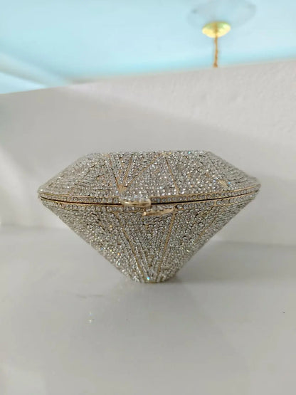 New Rhinestone Clutch Purse Women Elegant Wedding Party Bride Bag Prom Evening Handbag Sparkly Crystal Diamond Birthday Gift
