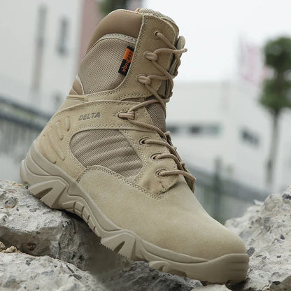 Tactical Mens Boots Special Force Leather Waterproof Desert Combat Ankle Boot Work Shoes Plus Size 39-47
