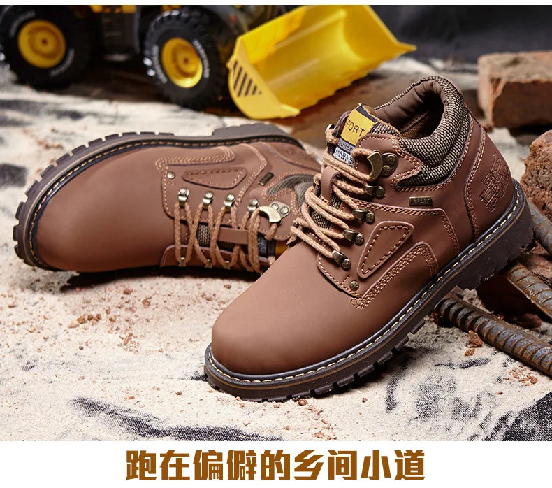 Natural Cow Leather Men’s Women Boots Handmade Retro Winter Autumn Shoes Ankle Snow Boots for Men Top Quality Shoes Dropshipping