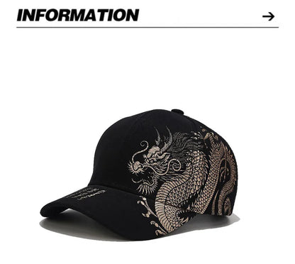 Chinese Style Dragon Pattern Baseball Hat For Men And Women, Versatile National Tide Cap, Hip Hop Hip Hop Skateboarding, Cool