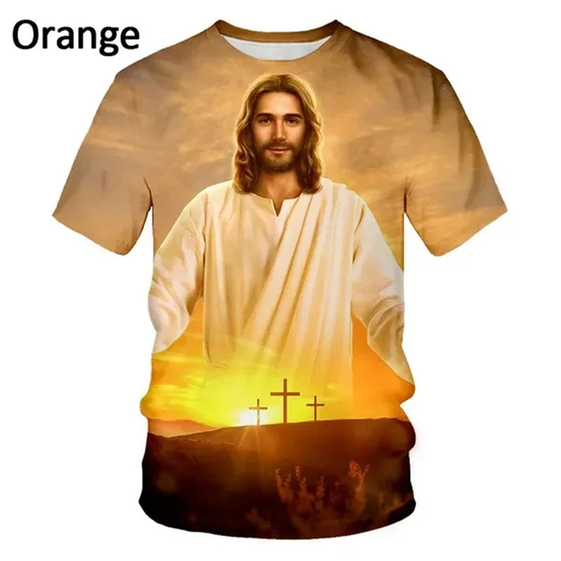 Jesus Love Every Christian 3D Printing T-shirt Summer Fashion Jesus Pattern Men's Women's Short Sleeve Casual Tshirt Ropa Hombre