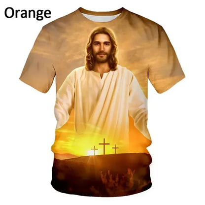 Jesus Love Every Christian 3D Printing T-shirt Summer Fashion Jesus Pattern Men's Women's Short Sleeve Casual Tshirt Ropa Hombre