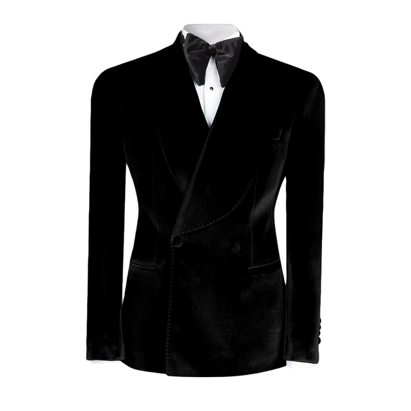 Vintage Velvet Wedding Tuxedos Jacket Double Breasted Men Blazers Suit Peaked Lapel Groom Wear Party Sport Coats Customized