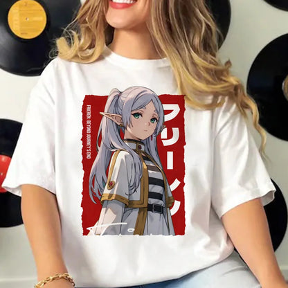 Frieren Tee women Y2K harajuku t-shirts female funny comic clothing