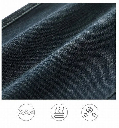 Spring and Autumn Men's Baggy Jeans Casual Straight Stretch Versatile Wide-leg Business Denim Pants Comfortable Loose Trousers