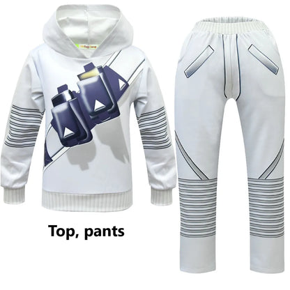 Kids Electronic Sound Singer DJ Marshmello Costume Girls Boys Halloween Christmas Cosplay Party Costume Hoodie set