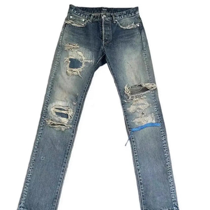 Brand New Undercover Washed Thunderbolt Fit Straight PANT Jeans Cotton Denim Pants Comfort Casual Jeans Size 1 2 3 #E137