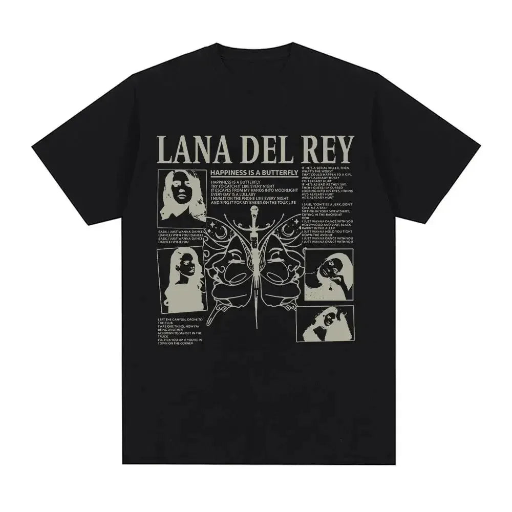 Singer Lana Del Rey Print T Shirt Women Fashion Hip Hop men's tshirts Streetwear Harajuku Short Sleeve T-Shirt Unisex summer tee