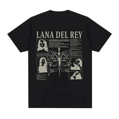 Singer Lana Del Rey Print T Shirt Women Fashion Hip Hop men's tshirts Streetwear Harajuku Short Sleeve T-Shirt Unisex summer tee