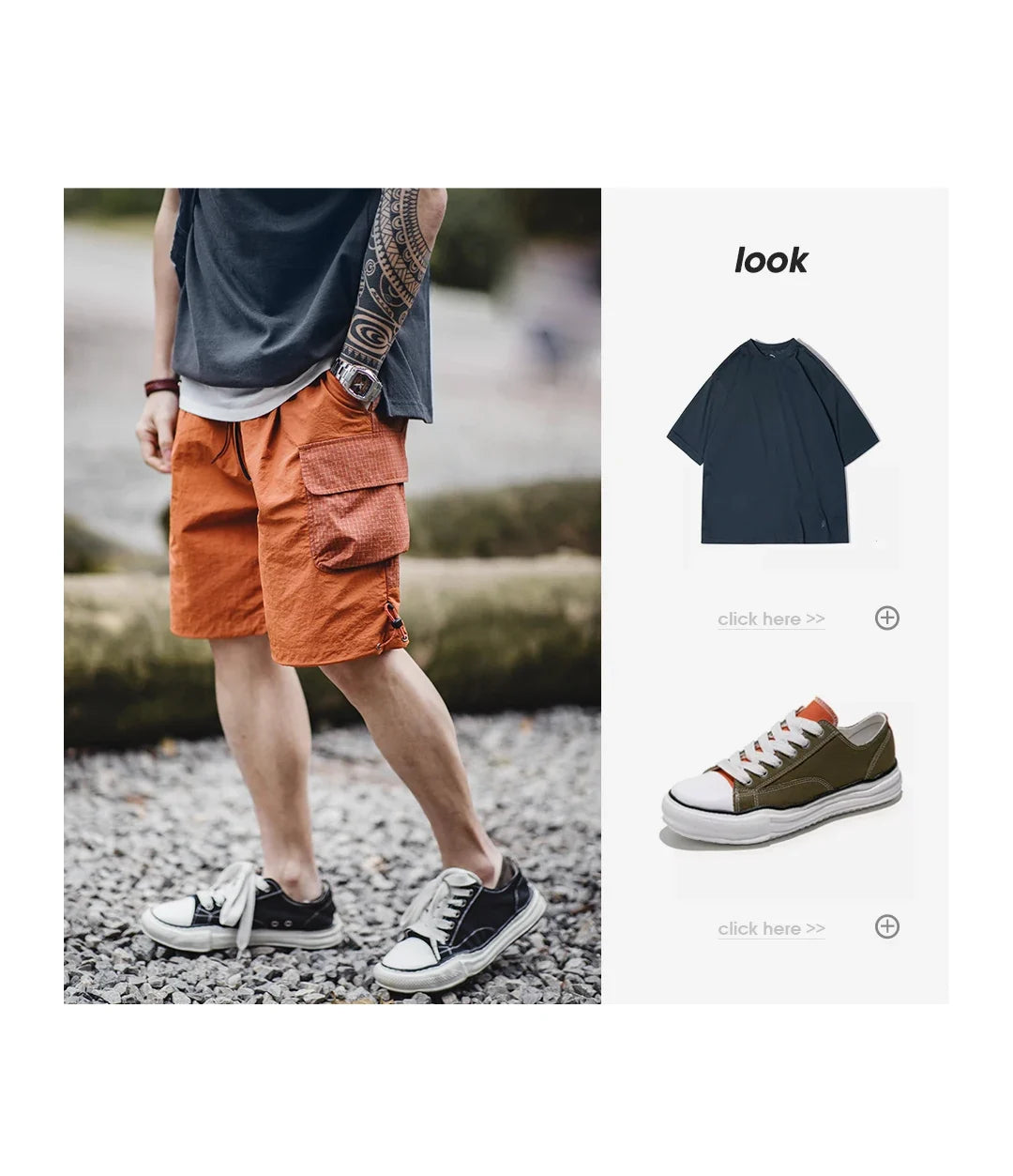 Summer Men Straight Shorts Orange Patchwork Gingham Loose Beach Pants Plus Size Shorts Elastic Waist Light Breathable