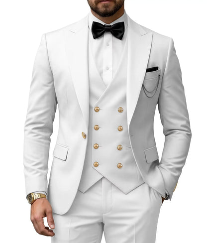 Men's 3 Piece Tuxedo Slim Fit for Men Tuxedo Suit Double Breasted  for Wedding Groom Business Tuxedos