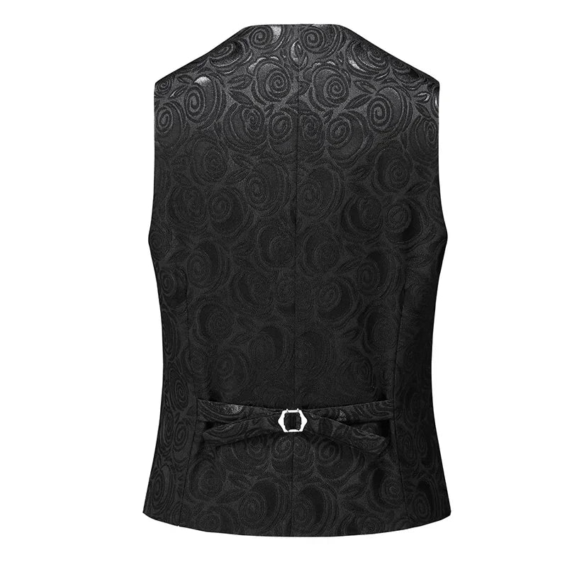 2026 New Men's Red Sleeveless Vest Coat, Single-breasted V Neck Waistcoat, Wedding Party Vests Blue Black Asian Size M-5XL 6XL