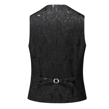 2026 New Men's Red Sleeveless Vest Coat, Single-breasted V Neck Waistcoat, Wedding Party Vests Blue Black Asian Size M-5XL 6XL