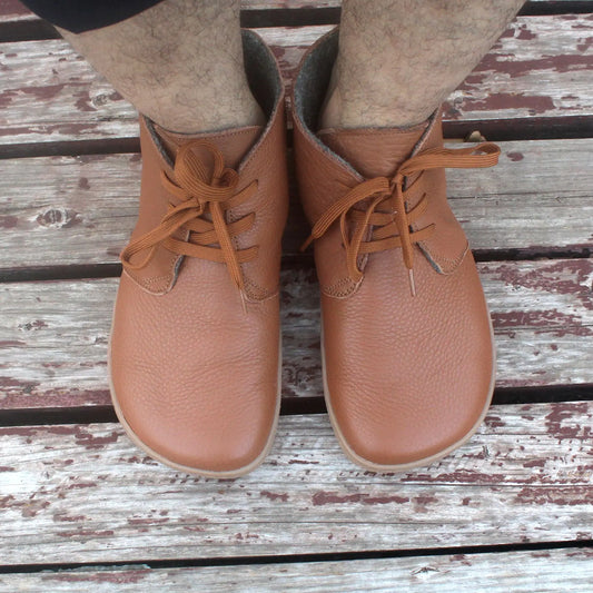 Barefoot Leather Boots With Wool Linning Inside For Women  man Zero Drop Wider Toes Box