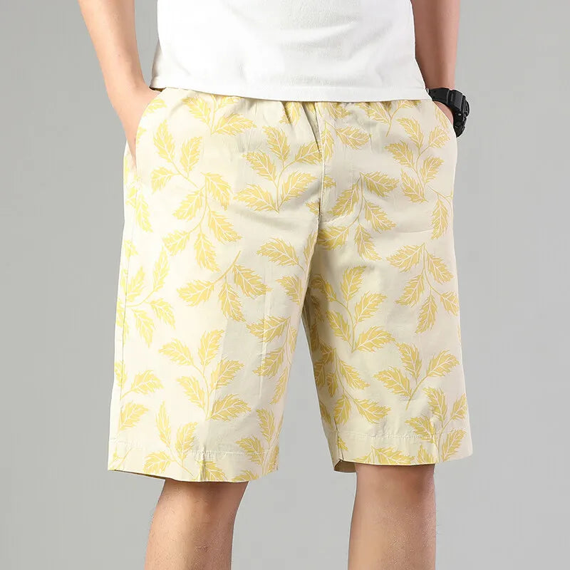 Men's Printed Casual Shorts Summer Light Weight Shorts Outdoor Sports Cool Breathable Beach Relaxed Fit Cotton Cargo Shorts