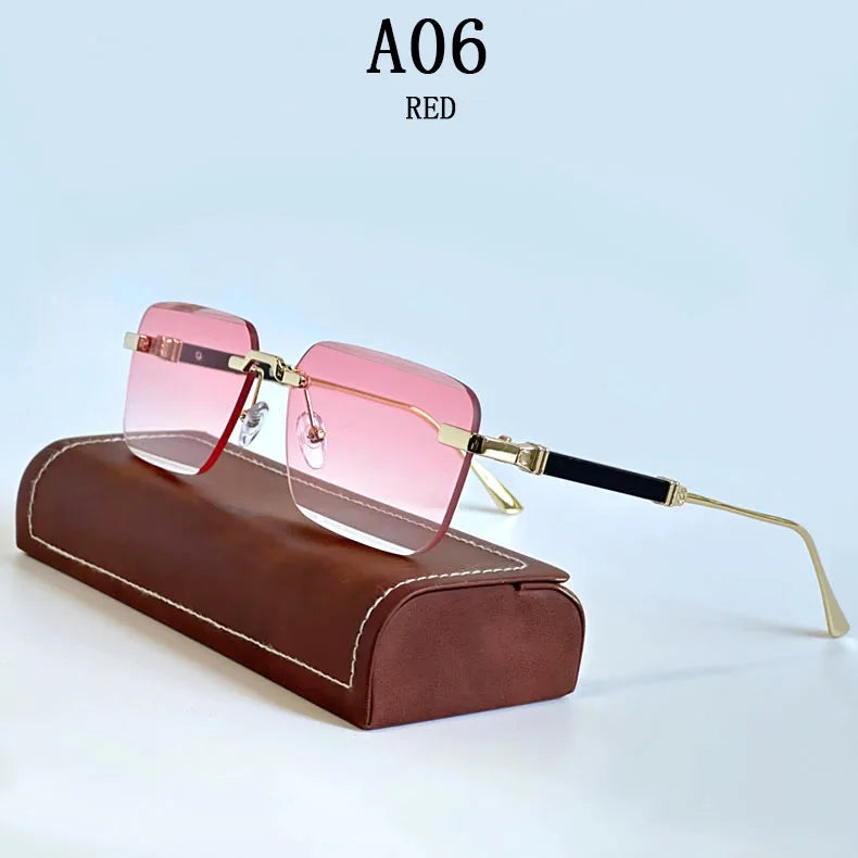 Square Sunglasses Women 2024 Rimless Sunglasses For Men Vintage Luxury Fashion Glasses Gafas De Sol Hombre Lunette Soleil Femme