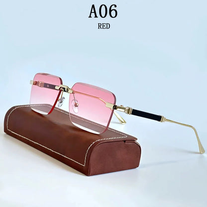 Square Sunglasses Women 2024 Rimless Sunglasses For Men Vintage Luxury Fashion Glasses Gafas De Sol Hombre Lunette Soleil Femme