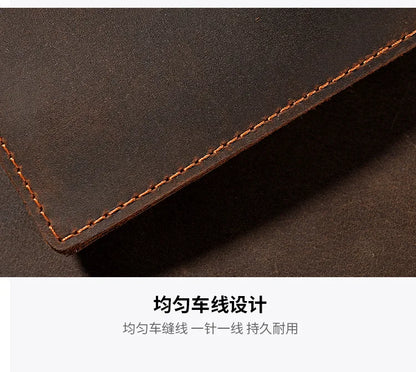 Crazy Horse Leather Men's Wallet Short Retro Cowhide Business Casual Mens Wallets Coin Purse