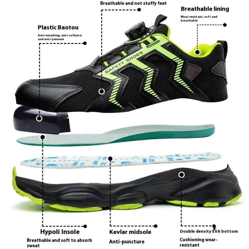 industrial working boots with plastic toe lightweight comfortable work shoes for men sneakers for working with toe protection