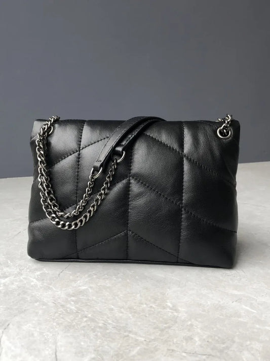 Elegant Women Chain Bag Soft Sheepskin Genuine Leather Handbag Ladies Fashion Single Shoulder Bag Designer Messenger Bag