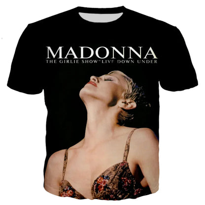 Y2K Singer Madonna Graphic T Shirts Summer Women Men Clothing Fashion Casual Tops Tees Harajuku Streetwear Oversized T-shirt