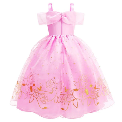 Aurora Dress for Girls Sleeping Beauty Costume Kids Birthday Halloween Party Disguise Dresses Up