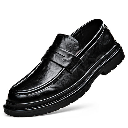 Fashion Leather Mens Casual Shoes Breathable Business Handmade Slip On Shoes Hot Sale Brand Classic Men Shoes Flats Moccasins