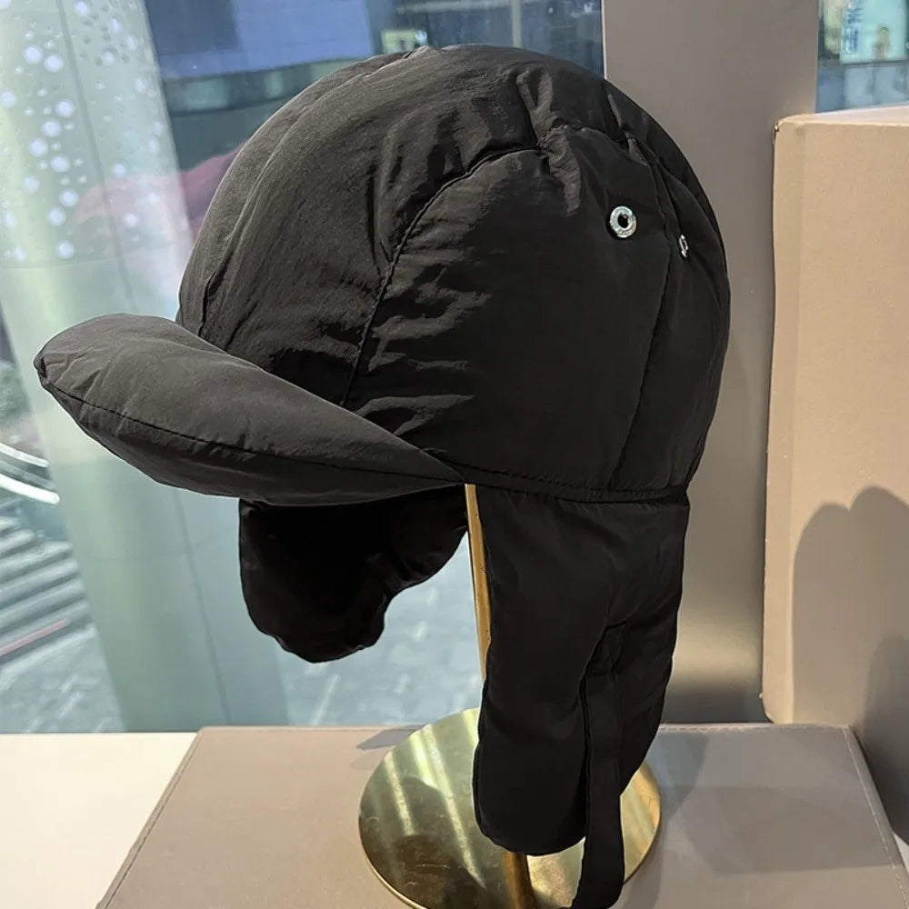 Solid Color Padded Bomber Hats Ear Flaps Thermal Padded Windproof Cycling Cap Korean Version Retro Style Ski Pilot Cap Riding