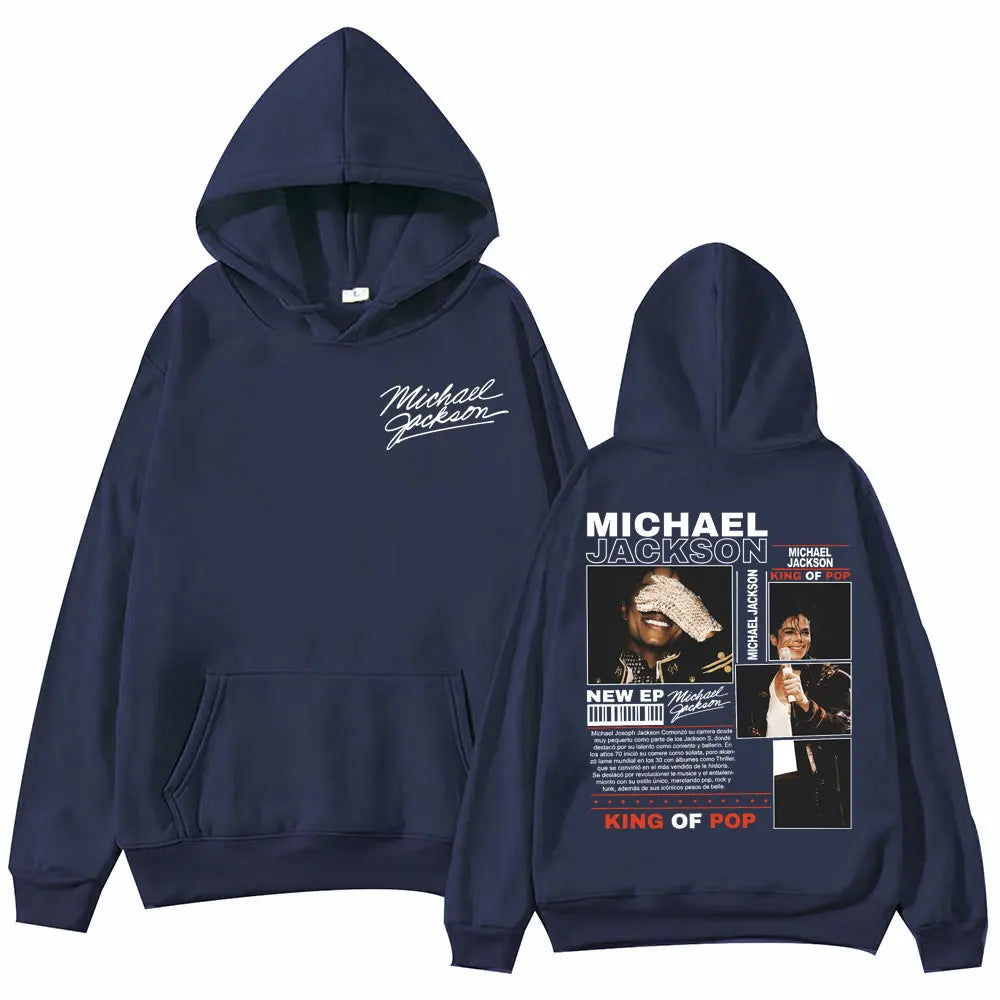 Rock Singer Michael Jackson Merch Hoodies Men Women Fashion Vintage Hooded Sweatshirts High Quality Fleece Oversized Pullovers