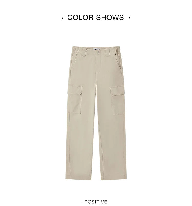 Women Pants Urban Workwear Cargo Wide Leg Loose Straight Casual Style Slim Street Daily Trousers 2026 Autumn