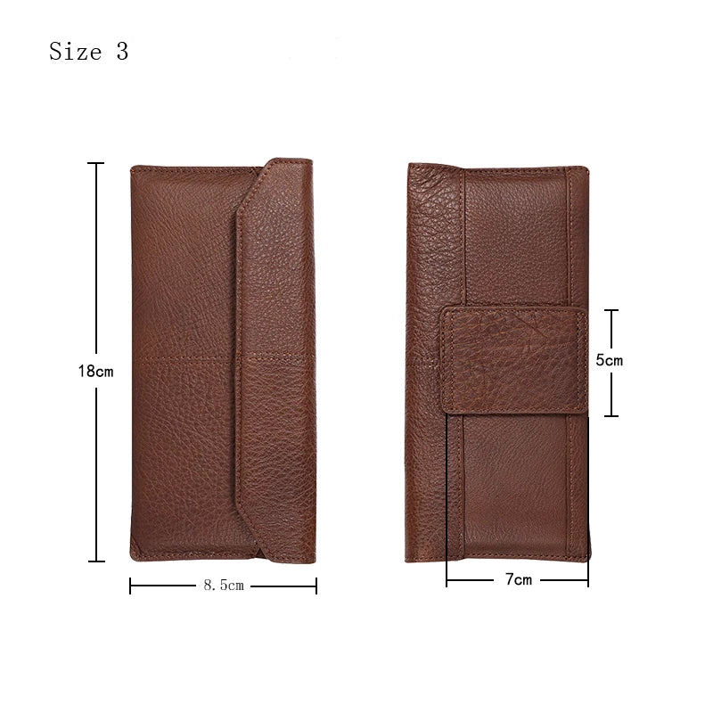 Genuine Leather Slim Phone Pouch Case For iphone 14 13 12 Pro Max Samsung S23 S22 Ultra Belt Clip Holster Cover Bag 4.7-7.2 inch