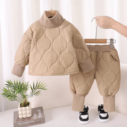 New Winter Fashion Baby Clothes Suit Children Boys Thick Warm T-Shirt Pants 2Pcs/Sets Kids Girls Clothing Infant Casual Costume