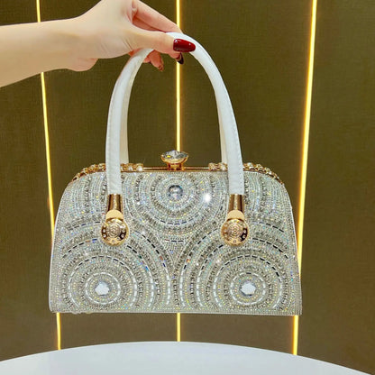 New Dinner Handbag Luxury Brand Diamond-encrusted Sparkling Dinner Party Handbag Fashion Trend Women's Shoulder Crossbody Bag