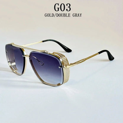 2025 Steampunk Sunglass Men Vintage Square Sunglasses Women Trendy Retro Punk Fashion Glasses Gafas De Sol Hombre Luxe Zonnebril