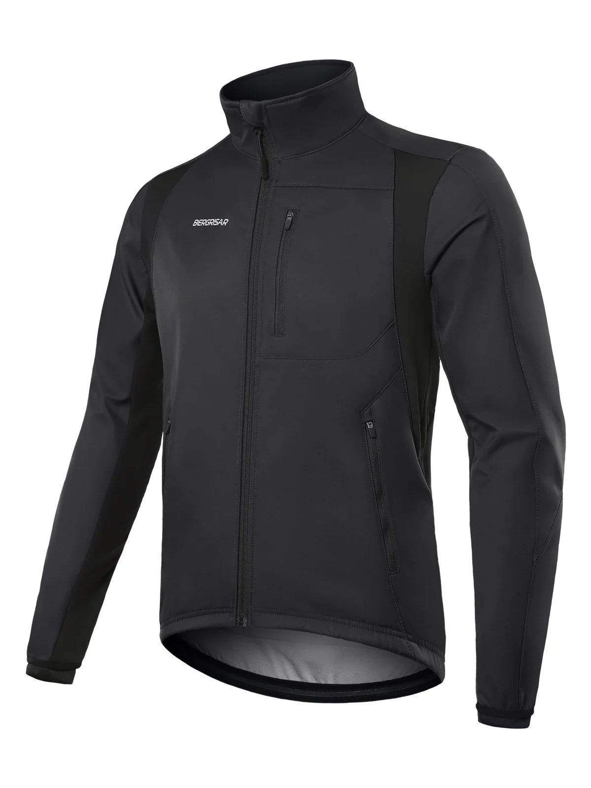 BERGRISAR Men's Winter Cycling Jacket Softshell Windproof Thermal Fleece Bike Jacket Running Jacket Windbreaker BGA025