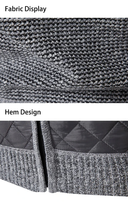Autumn Winter Sweater Men's Loose Cardigan New Cold High Neck Jumpers Patchworked Windbreaker Casual Jackets