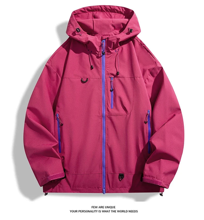 Unisex Waterproof Windbreaker Outdoor Sport Windproof Single-Layer Jacket Men Women Hiking Climbing Trekking Rain Coat