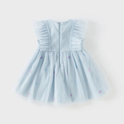 Girls Baby Princess Dress Summer Sweet Shell Embroidery Kids Mesh Elegant Dress Party Outdoor Seaside DB2251295