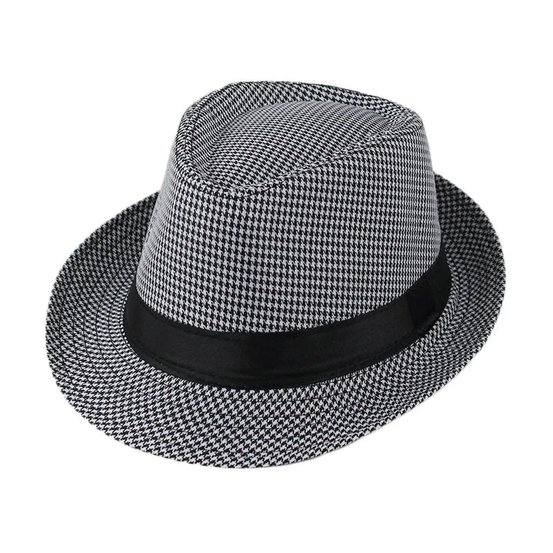 Summer Fedoras for Men Middle old aged Cap Linen Panama Solid  Jazz Hat Cowboy  Men's Women's  British Party Sun Hat