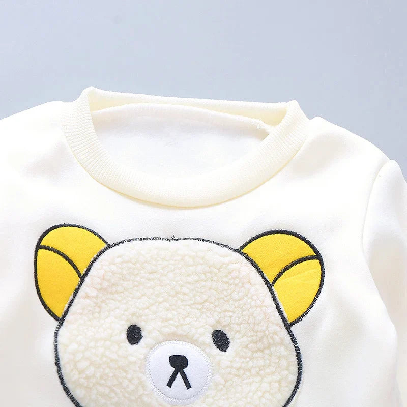 New Autumn Winter  Baby Girl Clothes Children Boys Thickened Hooded Vest T-Shirt Pants 3Pcs/Sets Toddler Costume Kids Tracksuits