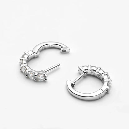 100% Real 3.5mm 0.2ct Moissanite Hoop Earrings for Women S925 Sterling Silver Earring Luxury Designer Wedding Fine Jewelry