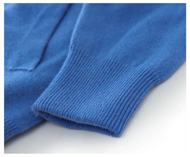 Double-Sided Hooded Zippered Men's Cashmere Cardigan Autumn and Winter Contrasting Color Thickened Loose Casual Knitted Sweater