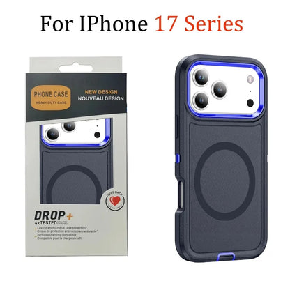3IN1 Heavy Duty Otter Armor Box Phone Case for IPhone 17 Pro Max Air 16 15 14 Plus for Mag-Safe Wireless Charging Rugged Cover