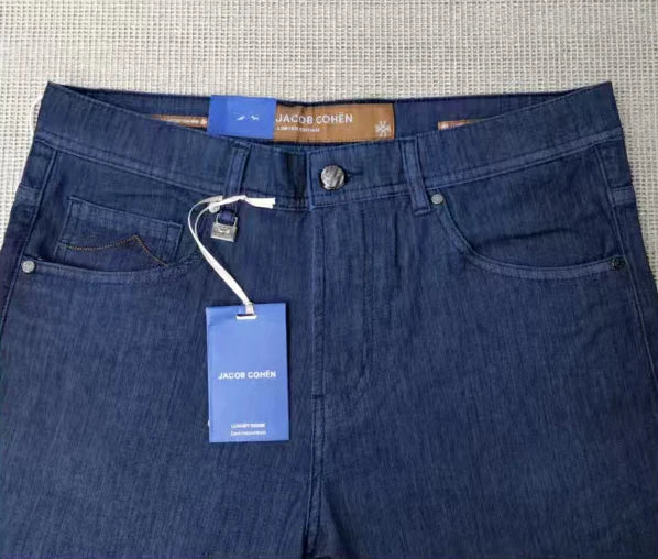 Jeans Thin Cotton Men 2026 Spring Summer new fashion straight breathable outdoors comfort Zipper Big size 30-40 Pants