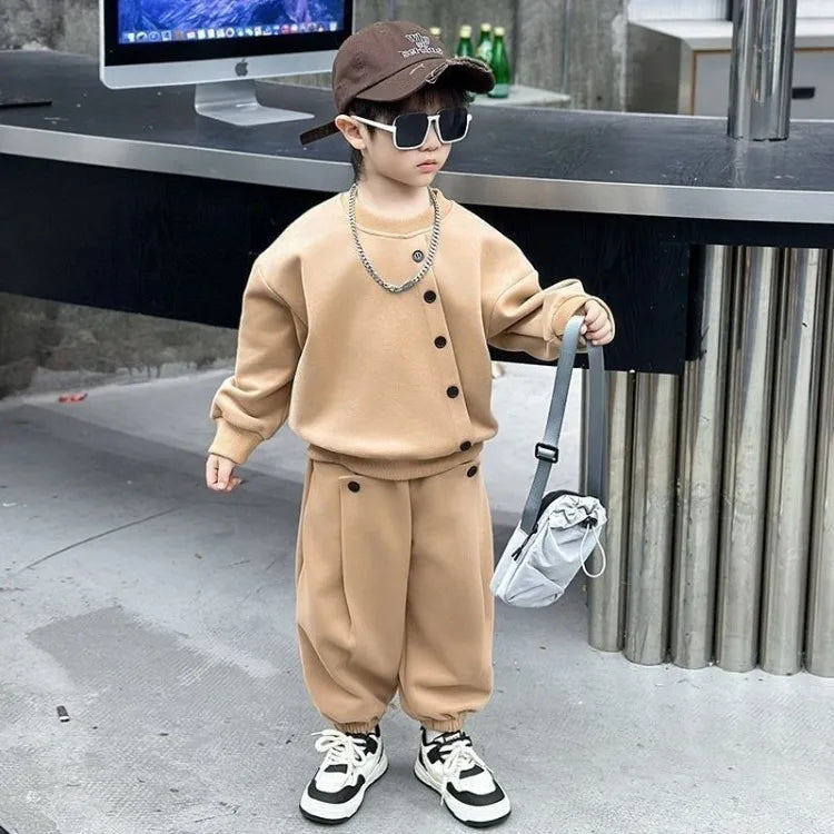 Sweatshirt Set Children Clothing Top Bottom Clothing 4 Years Korean Kids Clothes 2025 New Children's Child Autumn Winter Boy