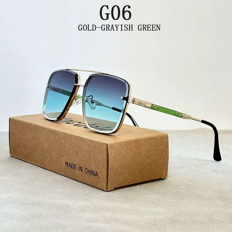 Square Sunglasses For Men 2024 Vintage Fashion Glasses Luxury Retro Sunglasses Women Trendy Vacation Shades Gafas De Sol Hombre