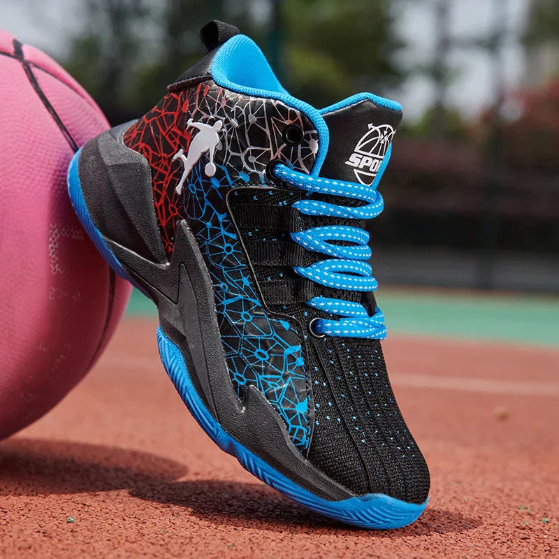 Boys Basketball Shoes Classic Kids Sneakers Fashion Tennis Kid Sport Shoes Outdoor Non-Slip Trainer Children School Basketball