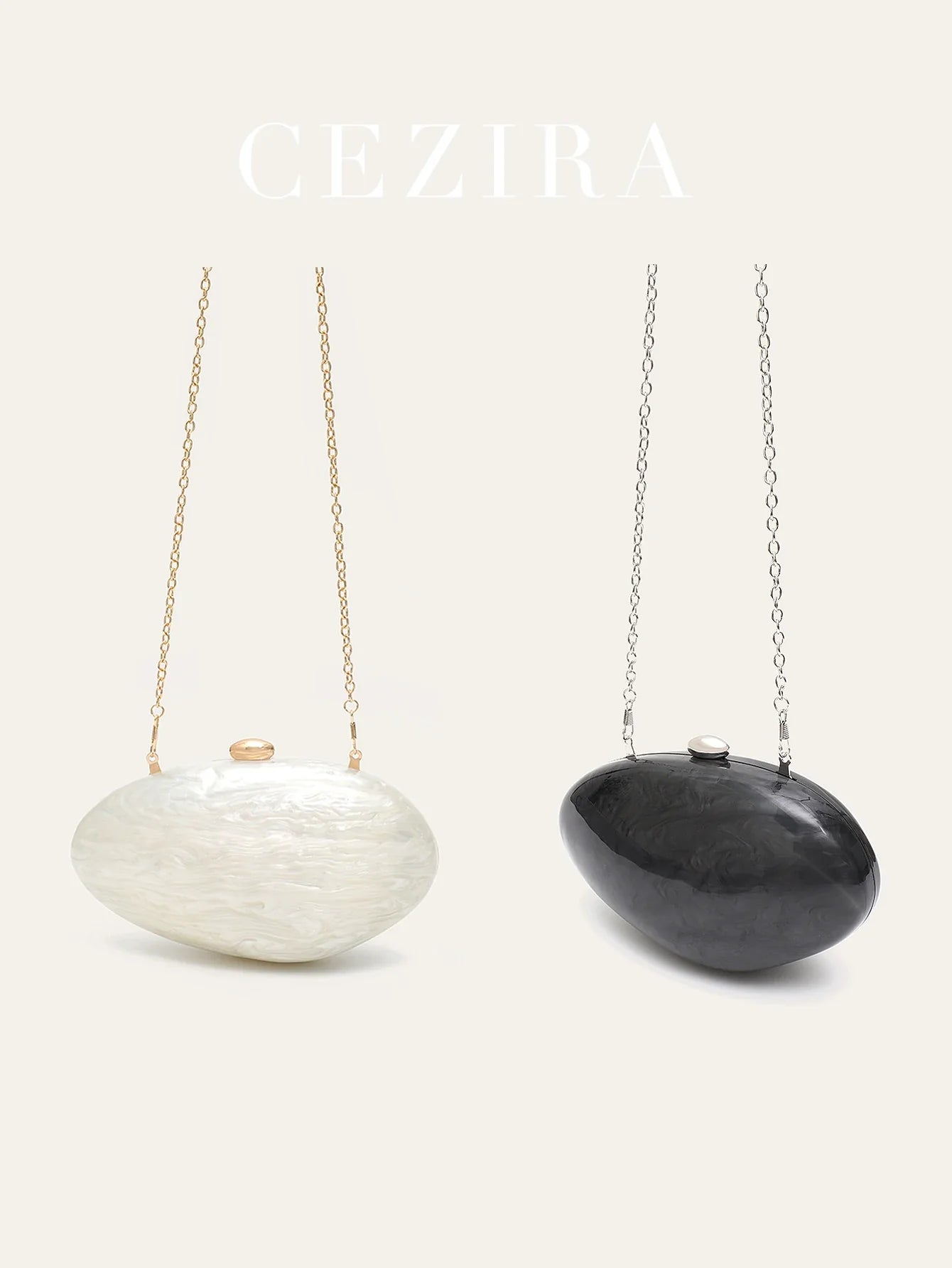 Fashion Women’s Glamorous Elegant Novelty Shell Shaped Clutch Solid Color Acrylic Long Chain Evening Bag Party Dinner Banquet